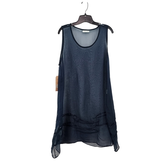 Homefrocks Tops - Homefrocks Women's 100% Silk Sleeveless Nipped Tunic Top - M